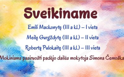 Vasario 26 d. įvyko dailės olimpiada rajono 8-10 bei I-II ir III-IV gimnazijos klasių mokiniams