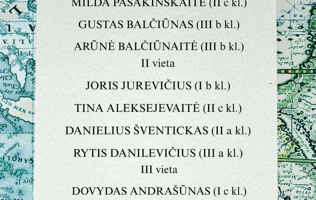 Kovo 4 dieną įvyko 9-12 klasių geografijos olimpiada „MANO GAUBLYS 2026“